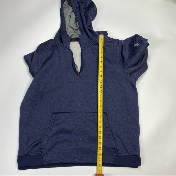 Under Armour Fitted Blue Hooded Zip Sweatshirt XL - Picture 3 of 8